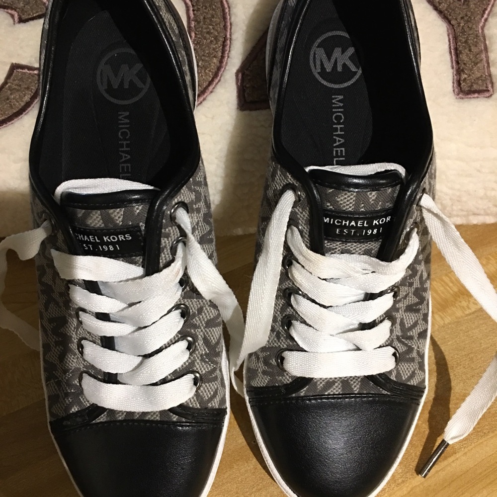 Michael Kors Black and Gray Women's Sneakers EUC.